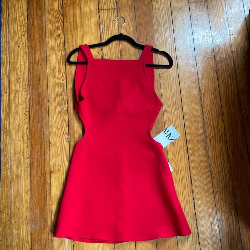 Zara Red Cut Out Mini Dress